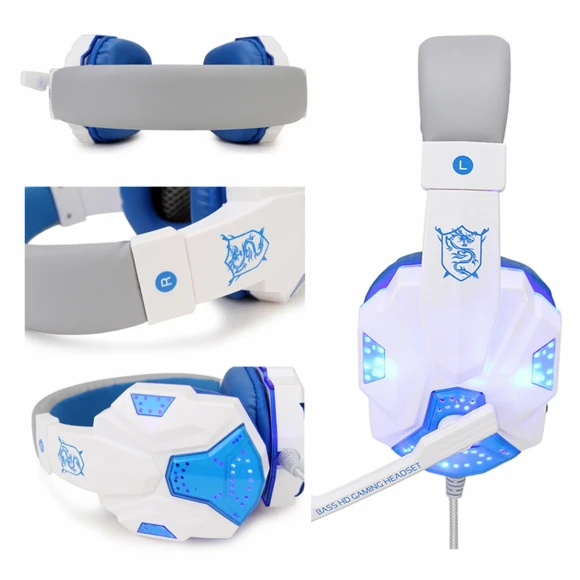 Проводные наушники SY 830 MV игровые с подсветкой белый