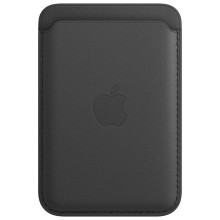 Чехол бумажник iPhone Leather Wallet Magsafe черный