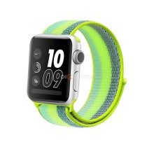 Ремешок для Apple Watch 42/44/45 мм нейлоновый трехполосный салатовый