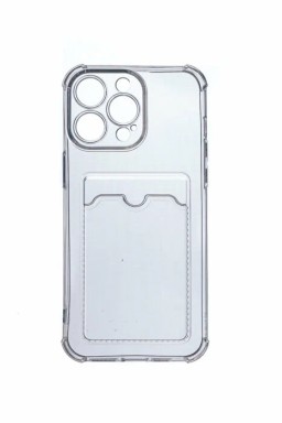 Чехол-накладка для iPhone 15 Pro Max Breaking с карманом прозрачный