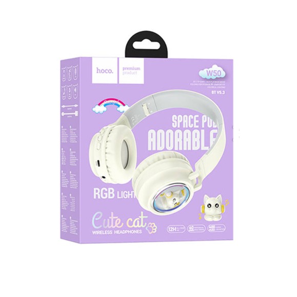 Беспроводные наушники Hoco W50 белые Беспроводные наушники Hoco W50 белые