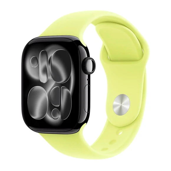 Умные часы Apple Watch Series 11 Jet Black Aluminum Case with Neon Yellow Sport Band 46mm (Jet Black, Neon Yellow)