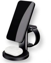 Беспроводная зарядная станция 3 в 1 TOTU S-36 Magsafe (iMageSafe+Apple Watch+AirPods) черная