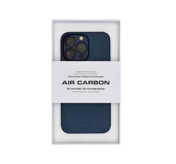 Чехол-накладка для iPhone 15 Pro Max KZDOO Air Carbon синий