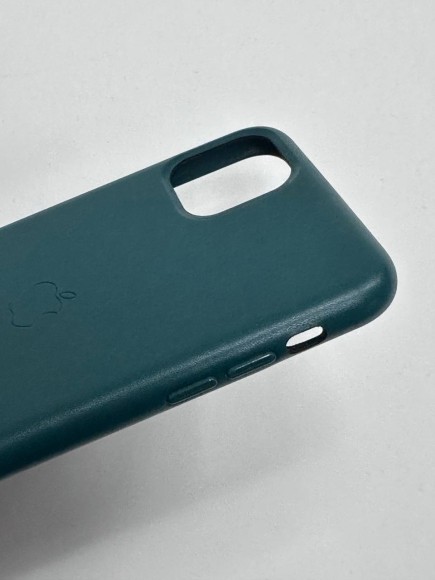 Чехол-накладка для iPhone 11 Pro Max Leather Silicone Case темно-зеленый