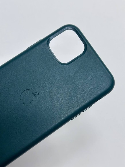 Чехол-накладка для iPhone 11 Pro Max Leather Silicone Case темно-зеленый