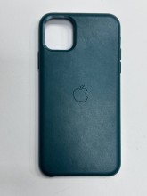 Чехол-накладка для iPhone 11 Pro Max Leather Silicone Case темно-зеленый
