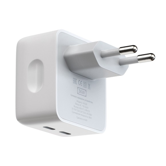 СЗУ Breaking WC09, 2USB-C, PD 36W (Белый) СЗУ Breaking WC09, 2USB-C, PD 36W (Белый)