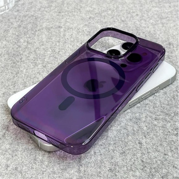 Чехол-накладка для iPhone 15 Pro Max KWI-NI MagSafe пластик фиолетовый