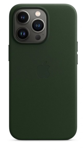 Чехол-накладка для iPhone 13 Pro Leather Case MagSaf зеленый