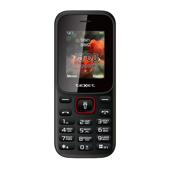 Телефон teXet TM-128 (черно-красный)
