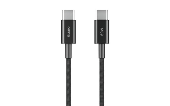 Type-C Type-C OLMIO SIMPLE 60W 3A 1.2м тканевая оплетка  черный