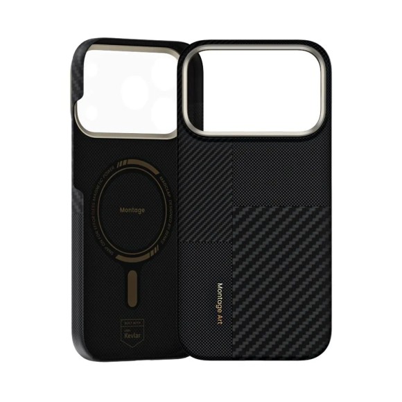 Чехол-накладка для iPhone 17 Pro Benks Magnetic Montage Kevlar Black Чехол-накладка для iPhone 17 Pro Benks Magnetic Montage Kevlar Black