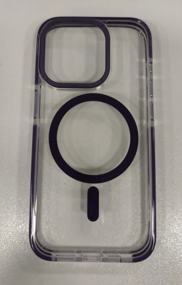 Чехол-накладка для iPhone 15 Pro Max Hoco Transparent Dual-Color ободок сиреневый