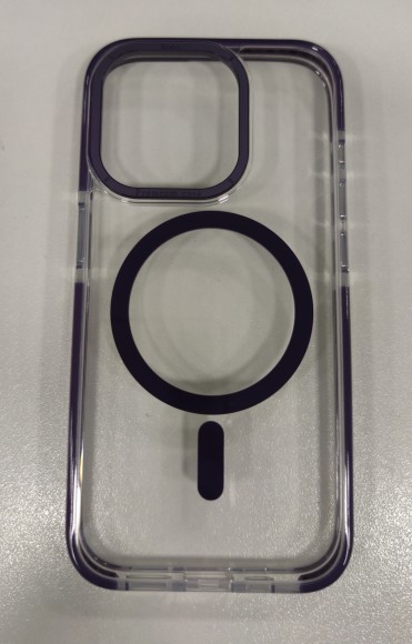 Чехол-накладка для iPhone 15 Pro Max Hoco Transparent Dual-Color ободок сиреневый Чехол-накладка для iPhone 15 Pro Max Hoco Transparent Dual-Color ободок сиреневый