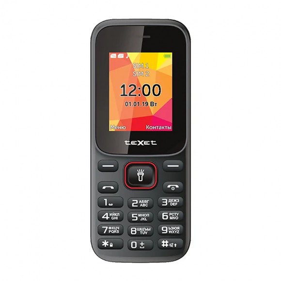 Телефон teXet TM-124 (черно-красный)