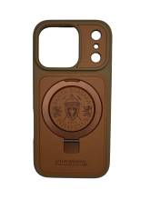 Чехол-накладка для iPhone 17 Pro Max Polo Primo Magsafe Stand Brown