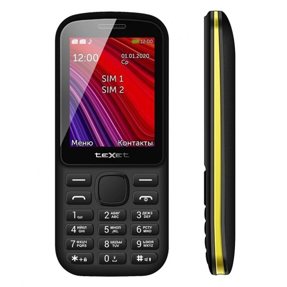 Телефон teXet TM-208  (черно-желтый)