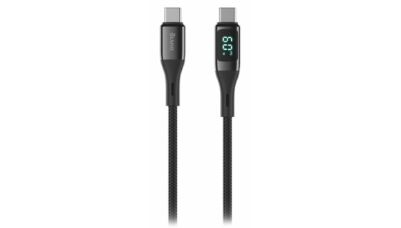 Type-C Type-C OLMIO GEEK LCD  60W  1.2м тканевая оплетка  черный