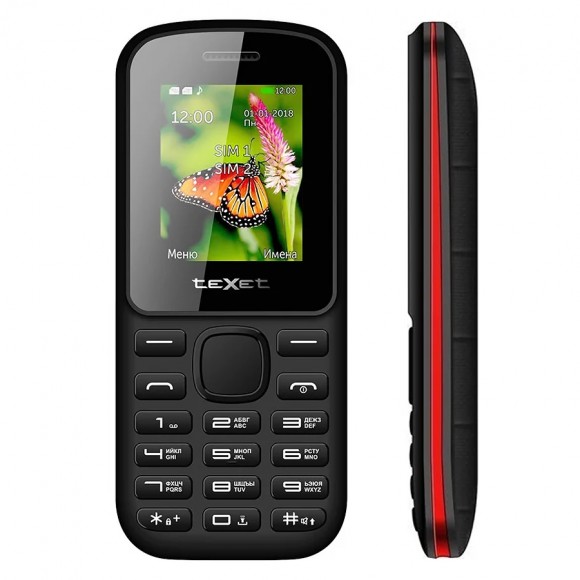 Телефон teXet TM-130  (черно-красный)