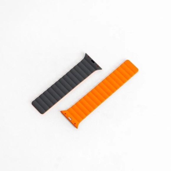 Ремешок для Apple Watch 42/44/45/49 мм Mutural черно-оранжевый