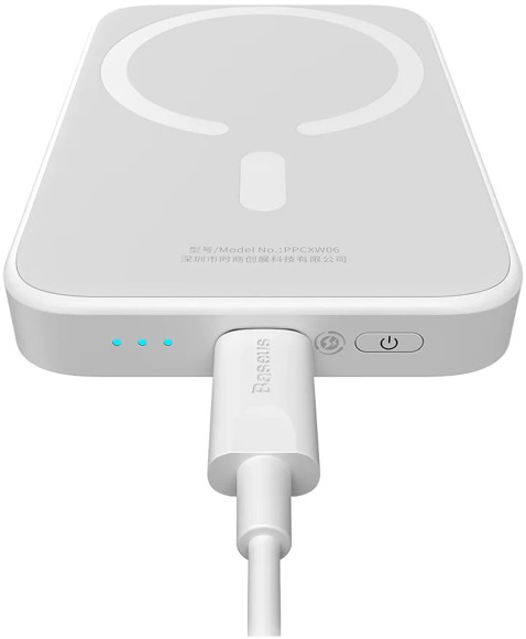 Аккумулятор Baseus 6000 mAh Magnetic Wireless 20W белый