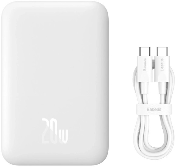 Аккумулятор Baseus 6000 mAh Magnetic Wireless 20W белый