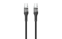 Type-C Type-C OLMIO GLASS  60W  1.2м тканевая оплетка прозрачный- черный