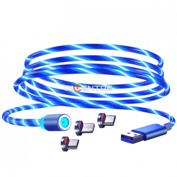 Lightning X-Cable магнитный светящийся 1м белый
