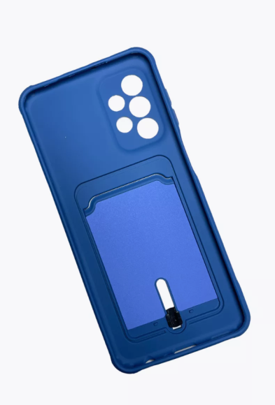 Чехол-накладка Samsung A33 силикон с картой кнопка синий