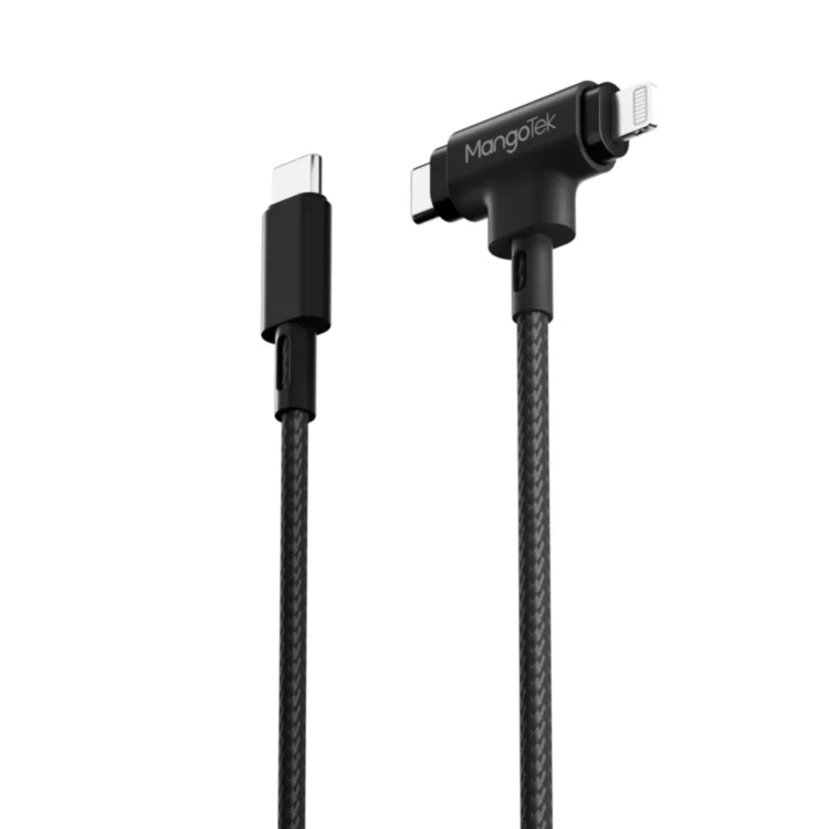 Кабель Mango Tek RCA205 Type-C to Type-C/Lightning Black