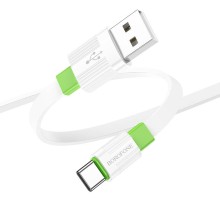 Micro Borofone BX89 2.4A 1м бело-зеленый