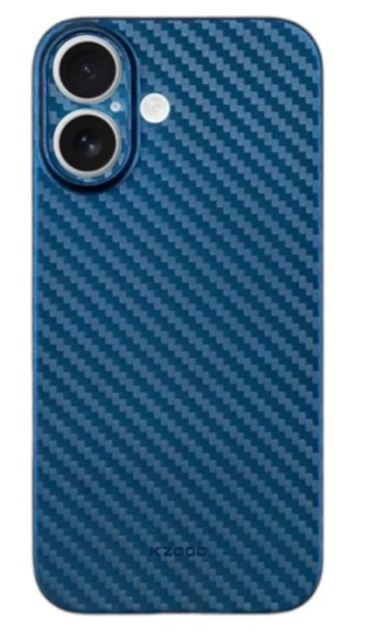 Чехол-накладка для iPhone 16 KZDOO Air Carbon Blue