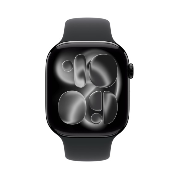 Умные часы Apple Watch Series 11 46mm/S/M MEUW4 Jet Black Aluminum Case with Black Sport Band (Jet Black, Black)