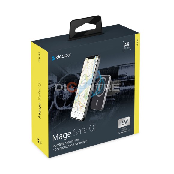 Держатель Deppa MageSafe Qi 55185 для iPhone 12/12 mini/12 Pro/12 Pro Max, черный