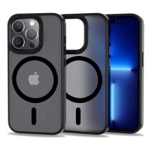 Чехол-накладка для iPhone 14 Pro LEVELO MAGSAFE CLARA темный