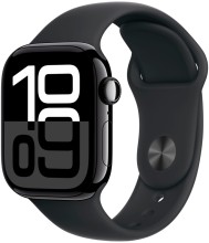 Apple Watch Series 10, 42 мм, корпус из алюминия цвета «чёрный глянец», спортивный ремешок черного цвета 