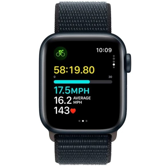 Умные часы Apple Watch Series SE 2023 Aluminium Case GPS 40 мм MRE03 цвета тёмная ночь Sport Loop  (Midnight, Midnight)