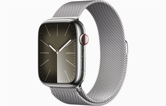 Умные часы Apple Watch  45мм MRMQ3 Series 9 корпус из нержавеющей стали серебристо цвета, миланский сетчатый браслет серебро (Silver, Silver Stainless)