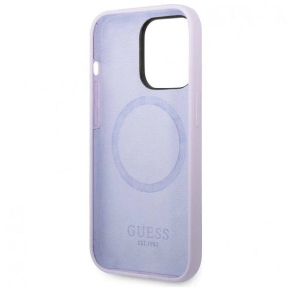 Чехол-накладка для iPhone 14 Plus GUESS MAGSAFE Silicone сиреневый