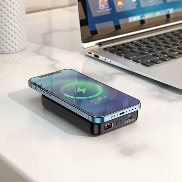 Аккумулятор Hoco J79 10000 mAh с беспроводной зарядкой, белый