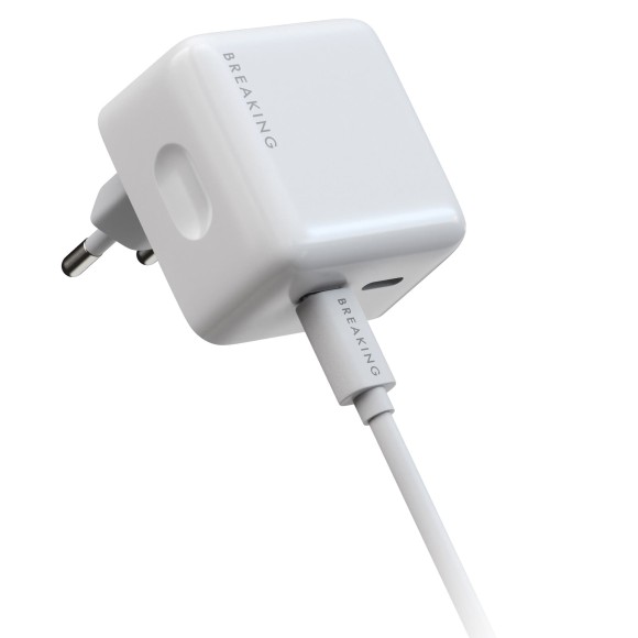 СЗУ Breaking WC01 40W 2USB-C+кабель Lightning белый