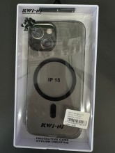 Чехол-накладка для iPhone 15 KWI-NI MagSafe пластик черный