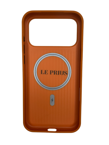 Чехол-накладка для iPhone 17 Pro Max Le Prius Birman Premium Leather MagSafe Orange