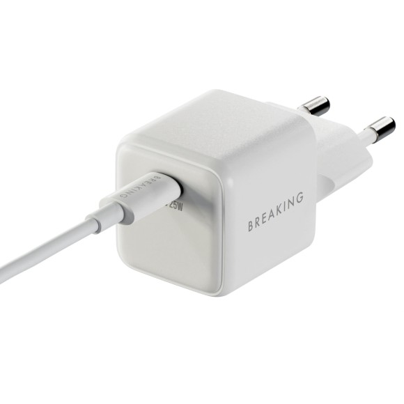 СЗУ Breaking P-10 USB-C+кабель USB-C -Lightning белый