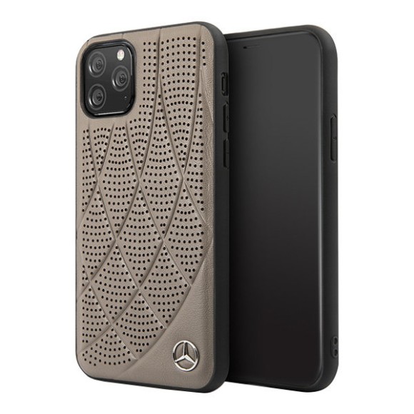 Чехол-накладка для iPhone 12/12 Pro Mercedes кожа бежевый