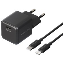 СЗУ Breaking P-10 3A 25W USB-C+кабель USB-C -Lightning черный