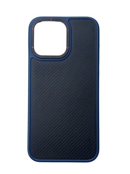 Чехол-накладка для iPhone 15 Pro Max PiBlue Drop Protection черный с синим ободком