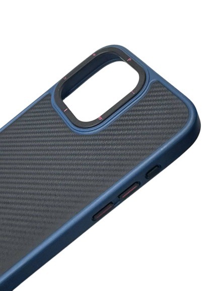Чехол-накладка для iPhone 15 Pro Max PiBlue Drop Protection черный с синим ободком
