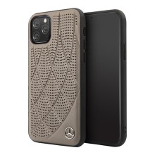 Чехол-накладка для iPhone 12 Mini Mercedes кожа бежевый